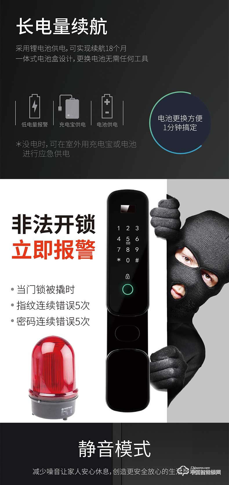 钜士智能锁 家用指纹密码锁 防盗门智能锁JS800