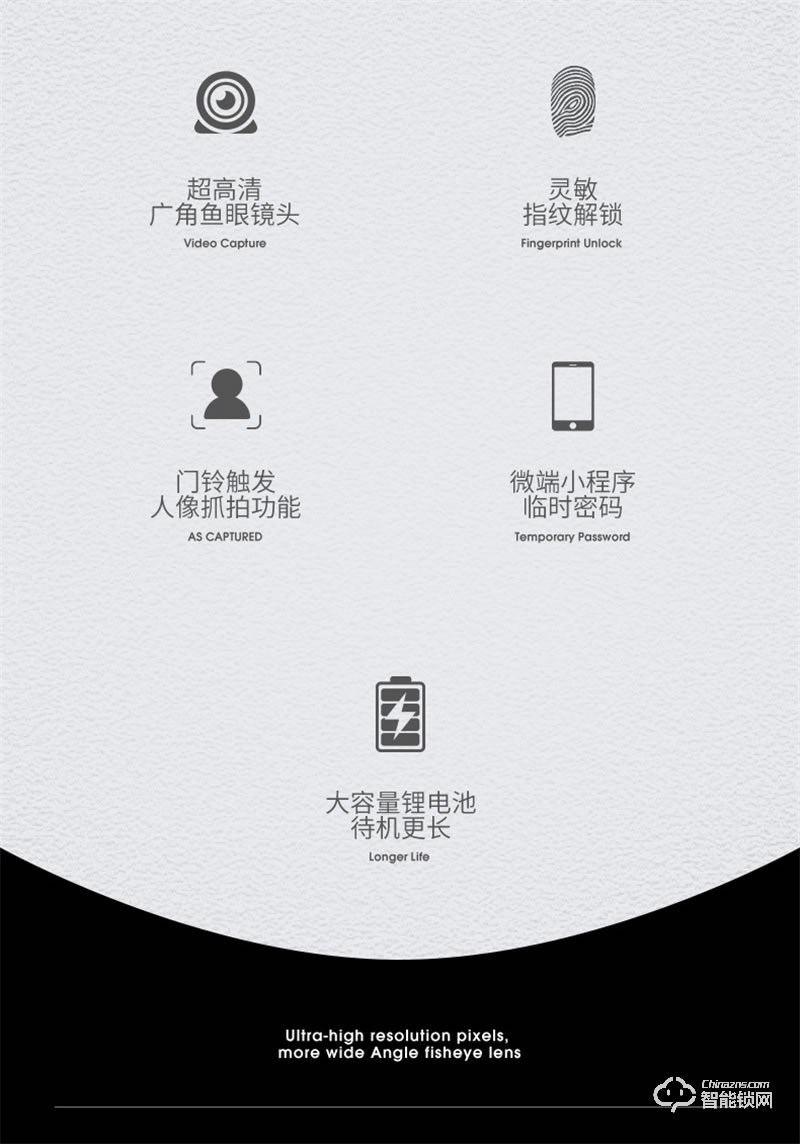 超人智能锁Q6-M 360°任意角度识别